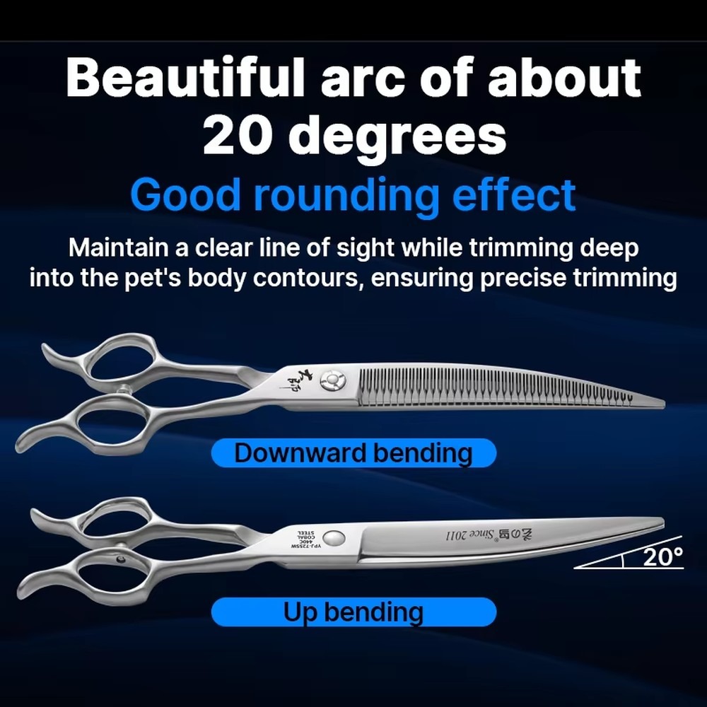 7.25인치 친환경 스테인리스 스틸 곡선형 털깎이 가위 - Grooming Scissors 리뷰 및 가격
