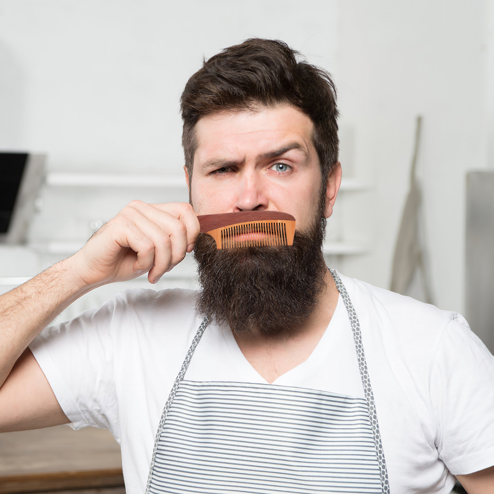 남성용 턱수염 빗, 나무 재질의 턱수염 빗, 휴대용 사 - Beard Oil 리뷰 및 가격