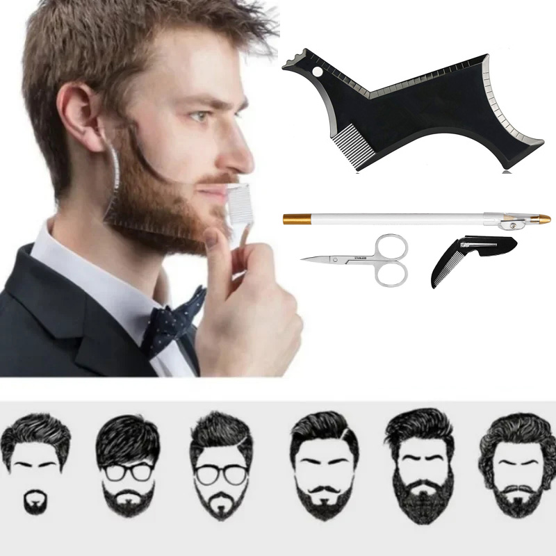 4종 세트 수염 정리 키트 멀티 커브 헤어라인 템플릿  - Beard Trimmer 리뷰 및 가격