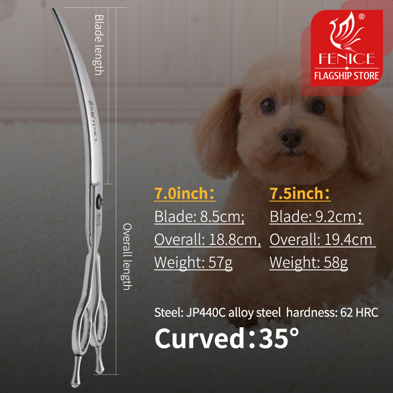 Fenice 전문 왼손 7/7, 슈퍼 커브, 35 °  - Grooming Scissors 리뷰 및 가격