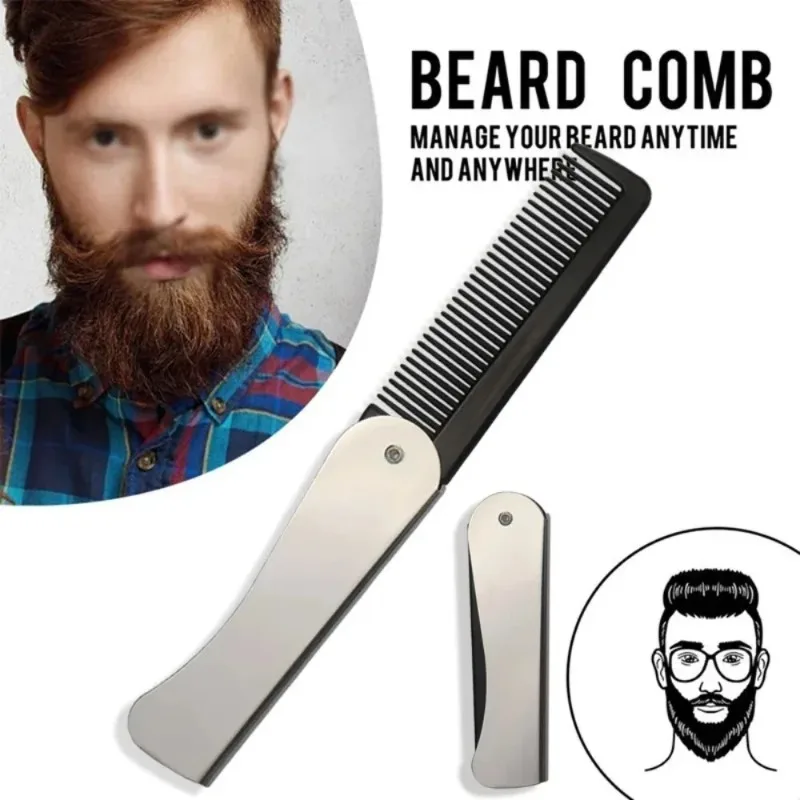1개입, 접이식 정전기 방지 포켓용 스틸 빗, 남성용, - Beard Oil 리뷰 및 가격