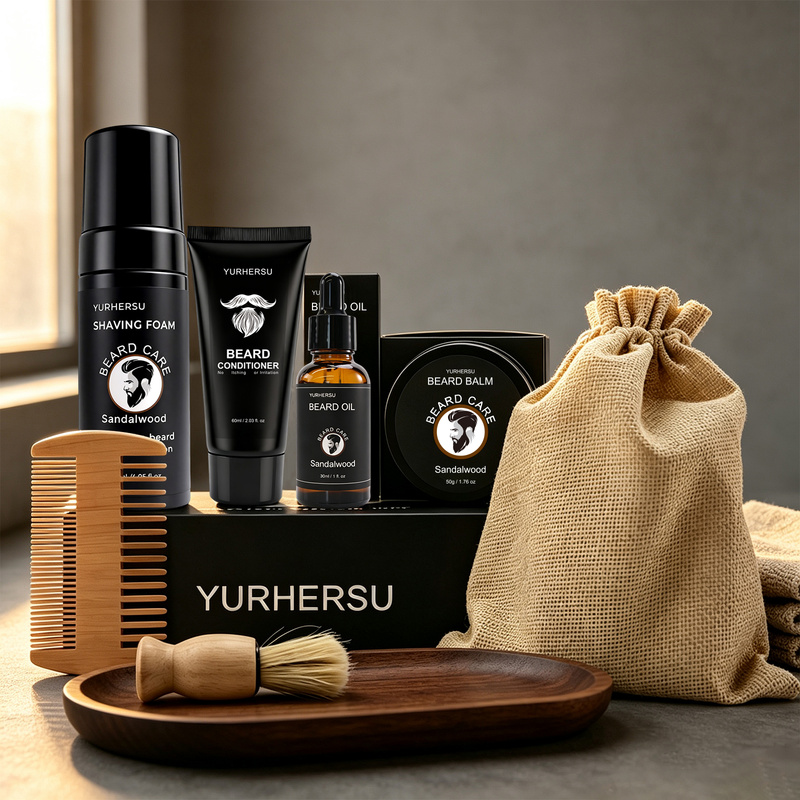 남성용 7종 턱수염 관리 세트: 빗, 브러시, 가위,  - Grooming Scissors 리뷰 및 가격