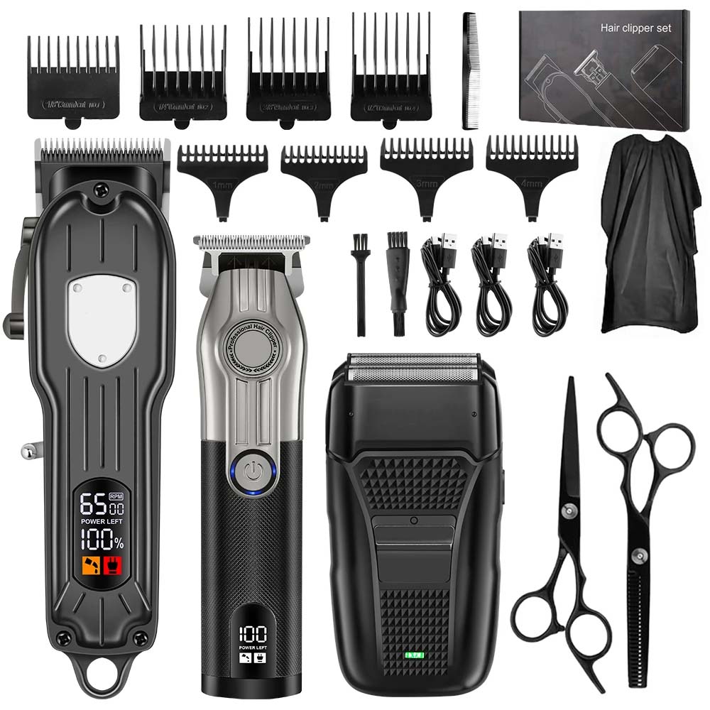 남성용 전문 이발사 헤어 클리퍼 세트 - 무선 트리머  - Electric Shaver Rotary 리뷰 및 가격