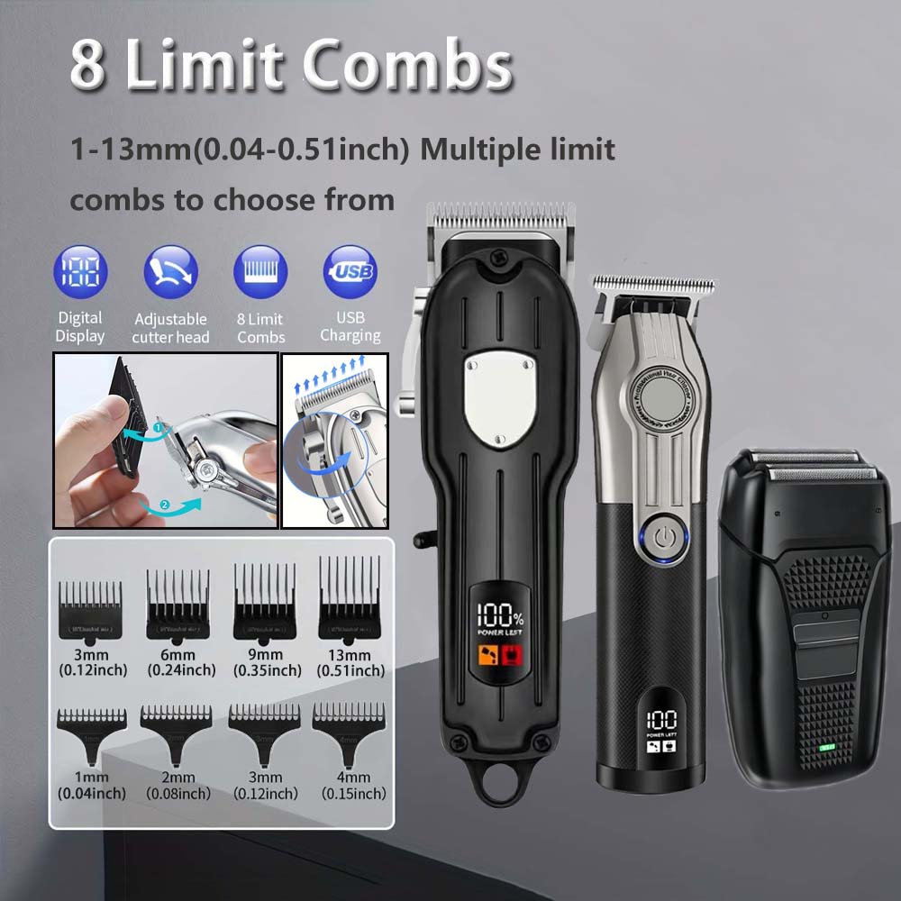 남성용 전문 이발사 헤어 클리퍼 세트 - 무선 트리머  - Electric Shaver Rotary 리뷰 및 가격